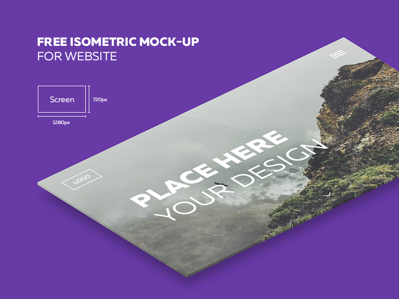 Isometric Website Mockup Free PSD - Download PSD