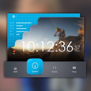 Speed Tracker UI Widget Free PSD
