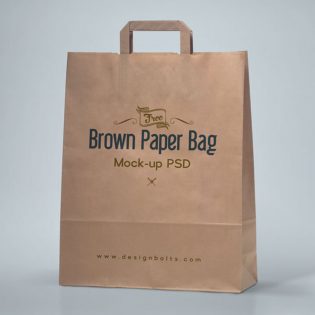 Brown Shopping Bag Mockup Free PSD