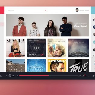 Music Player User Interface Template Free PSD