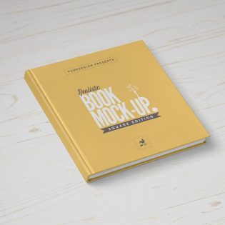 Square Book Mock-Up Free PSD