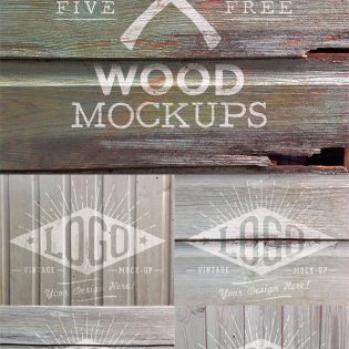 Photorealistic Wood Logo Mockup Free PSD