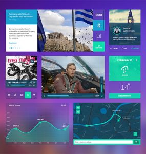 Colored flat and simple UI Kit Free PSD
