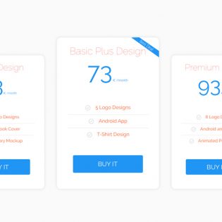 Clean Pricing Table UI Design Free PSD