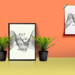 Picture Frame & Poster Mockup Free PSD