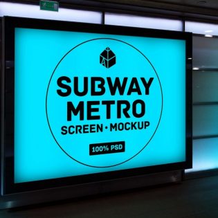 Subway Metro Screen Mockup Free PSD
