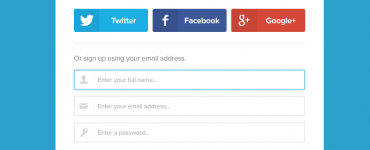 Social Sign up Registration Form UI Free PSD