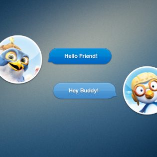 Shinny Chat UI element Free PSD