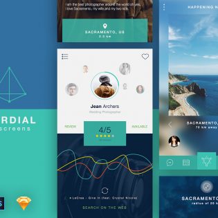 People and Places Search App UI Free PSD