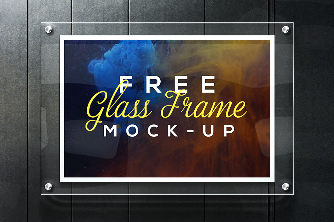 Free PSD  Large glass mockup