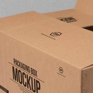 Cardboard Box Mockup Free PSD