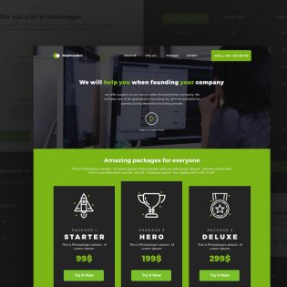 Startup Company Landing Page Template PSD