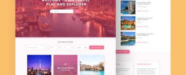 Clean Travel Website Template PSD