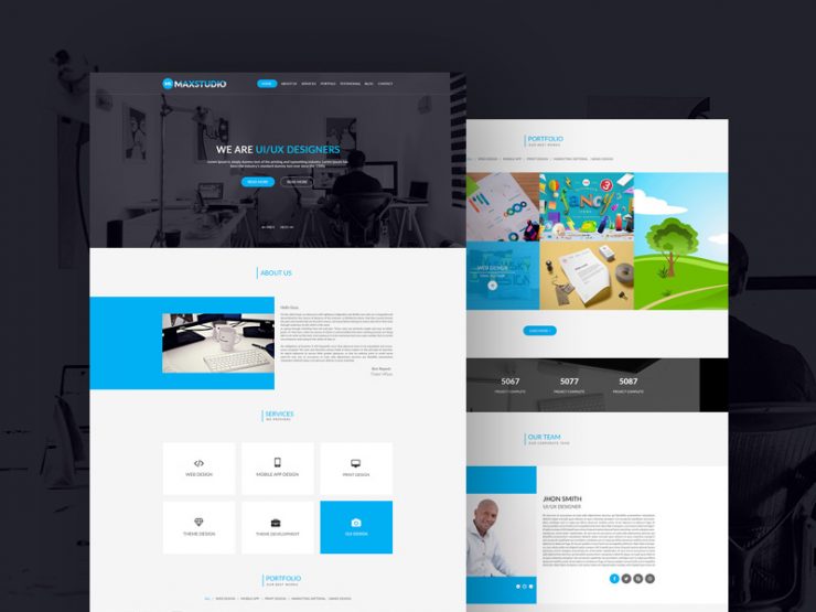 Clean and Minimal Personal Portfolio Template PSD