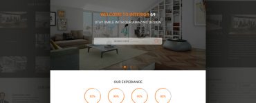 One Page Interior Design Website Template PSD