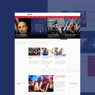News and Magazine Style Website Template PSD
