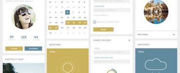 Clean Flat Style UI Kit Free PSD