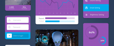Minimal Metro Style UI Kit Free PSD