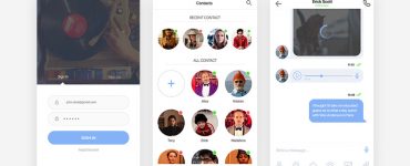 iOS Chat Application Screen UI Free PSD