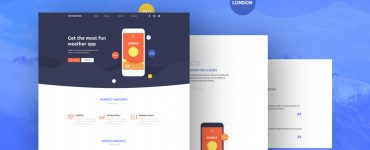 Weather Application Landing Page Template Free PSD