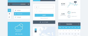 Minimal and flat UI Kit Free PSD