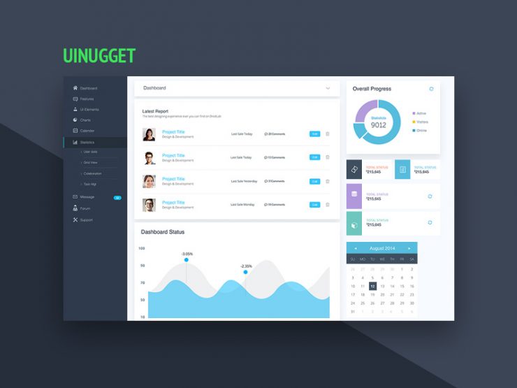 Website Dashboard UI Design Template Free PSD