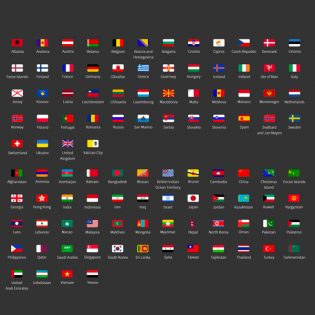 Country Flags Icon Set Free PSD