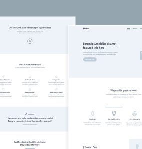 Website Landing Page Wireframe Free PSD