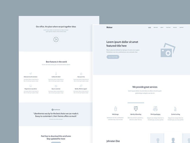 Download Website Landing Page Wireframe Free Psd Download Psd
