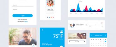 Simple Flat Material UI Kit Free PSD