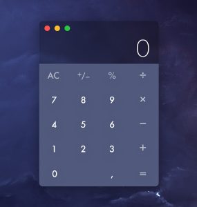 Dark Calculator Widget UI Free PSD