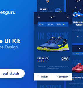 Shoes eCommerce Mobile App UI Kit Free PSD