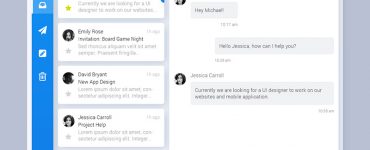 Direct Messaging application UI Free PSD