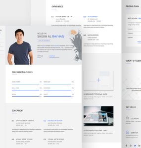 One Page CV Resume Template PSD