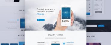 Modern App Landing Page Template Free PSD