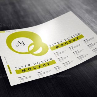 A4 Flyer Poster Mockup Free PSD