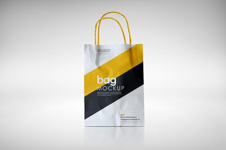 Paper Shopping Bag Mockup Free PSD