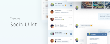 Social Media UI Kit Free PSD