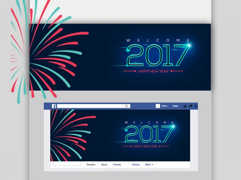 Happy New Year Facebook Cover Free PSD Download PSD