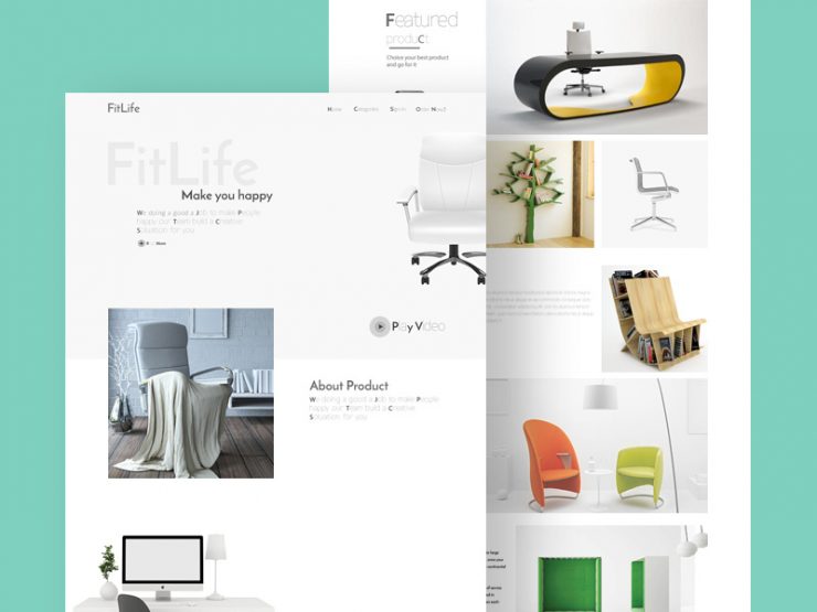 Furniture Store eCommerce Website template PSD