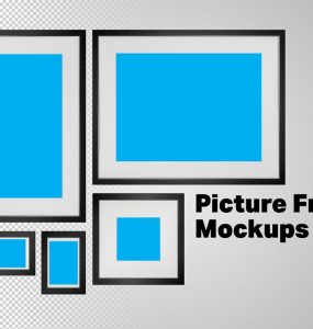 Black Photo Frame Mockups Free PSD