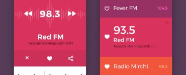 Colorful Mobile Radio App UI Free PSD
