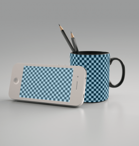 iPhone and Coffee Mug Mockup Free PSD