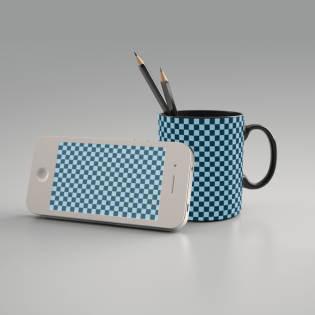 iPhone and Coffee Mug Mockup Free PSD