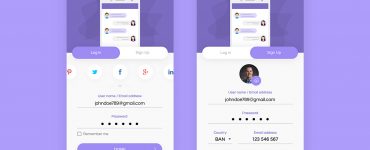 User Login and Signup App Screens PSD