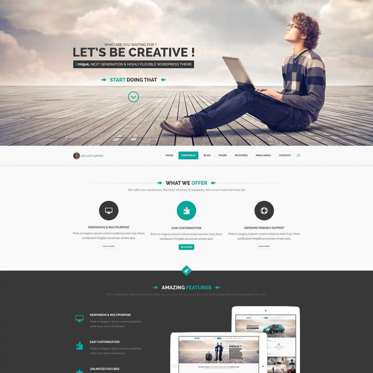 Startup Landing Page Template Free PSD