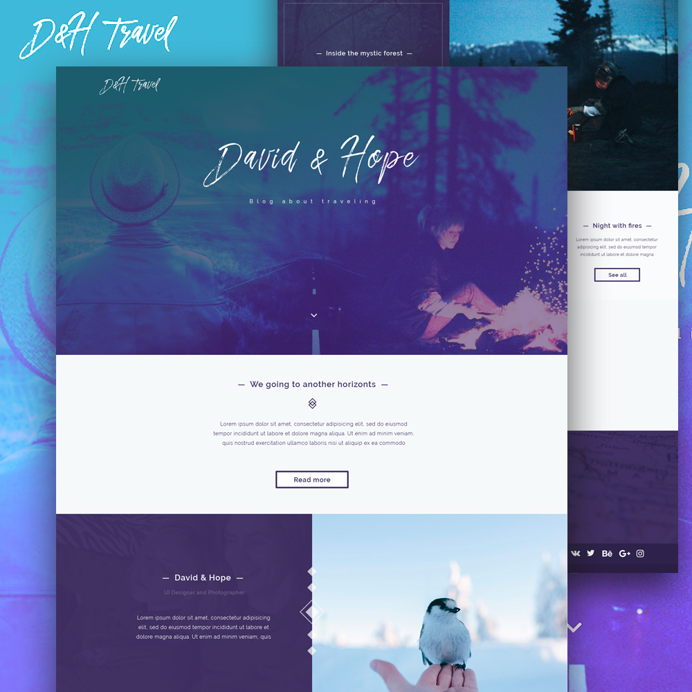 Website Template PSD for Photographers Download PSD