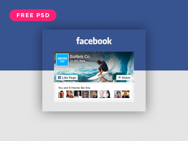 Facebook Like Box Widget Free PSD