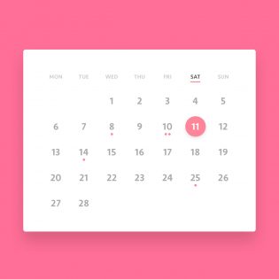 Clean Calendar Widget PSD
