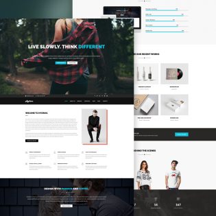 One page Agency Website Template Free PSD